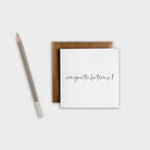 Greeting card with 'congratulations!' text on a white background